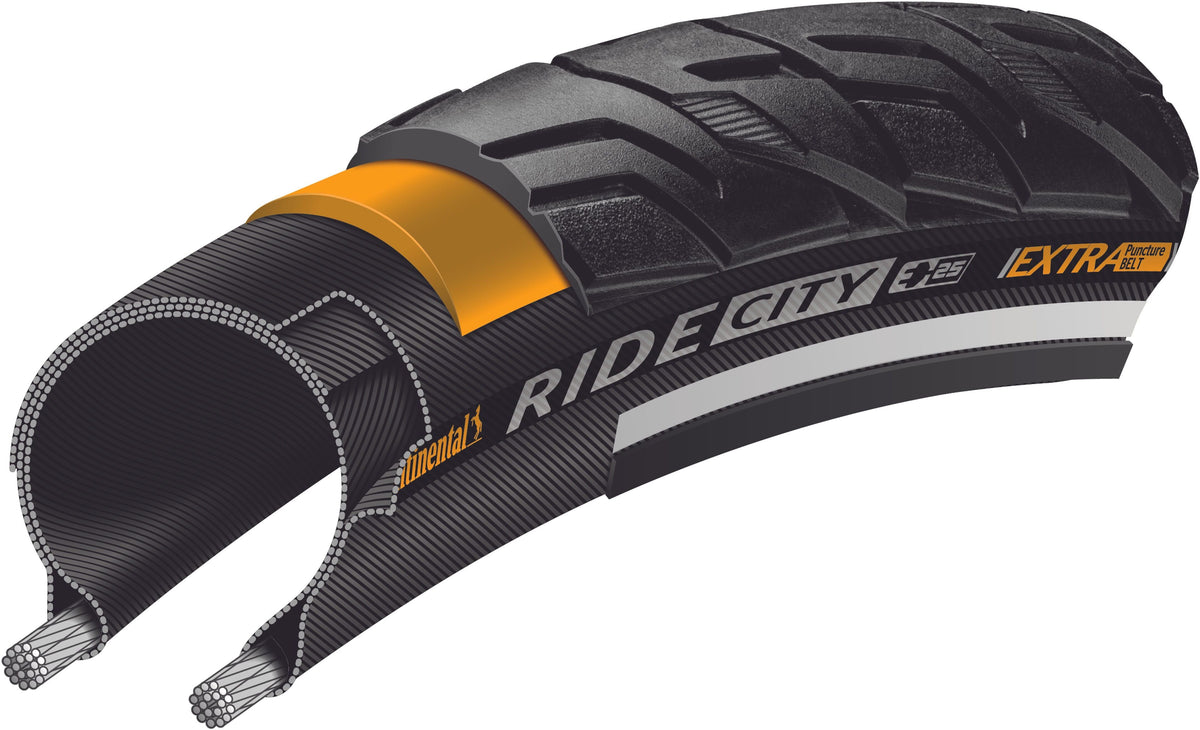 Continental Ride City E-25 pneu à tringle rigide 28x1.40" Reflex noir