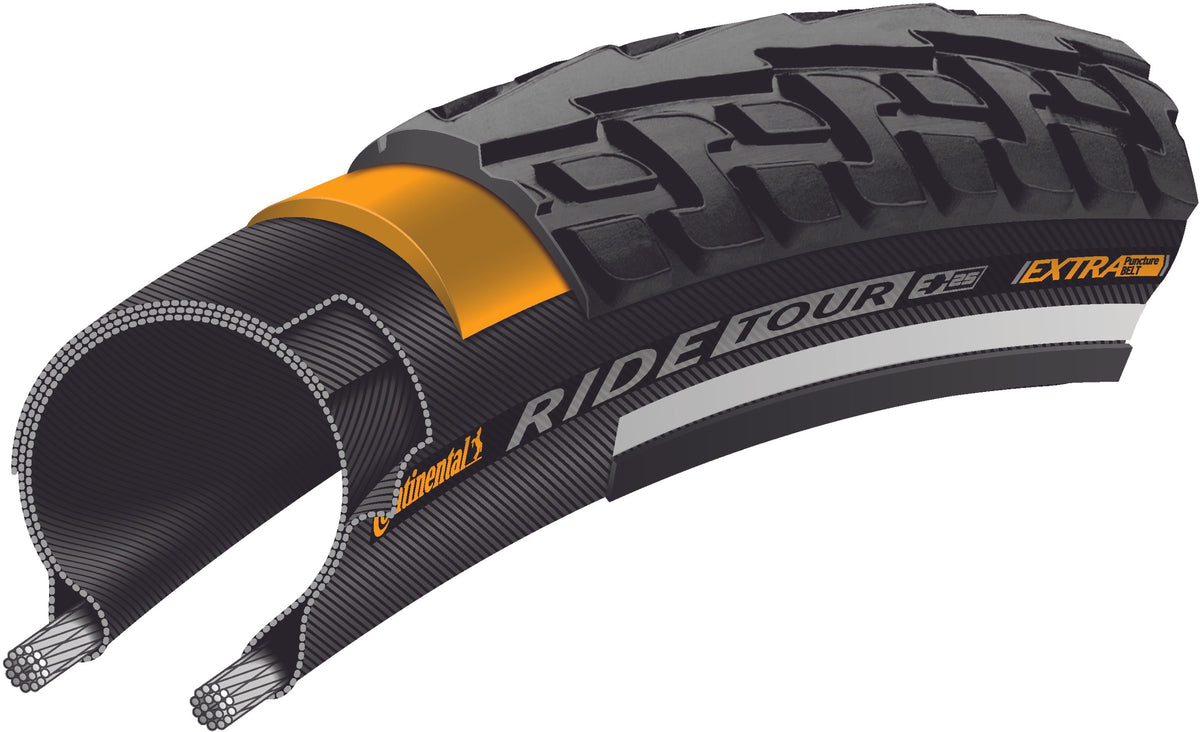 Continental Ride Tour pneu à tringle 27x1 1/4" Reflex noir