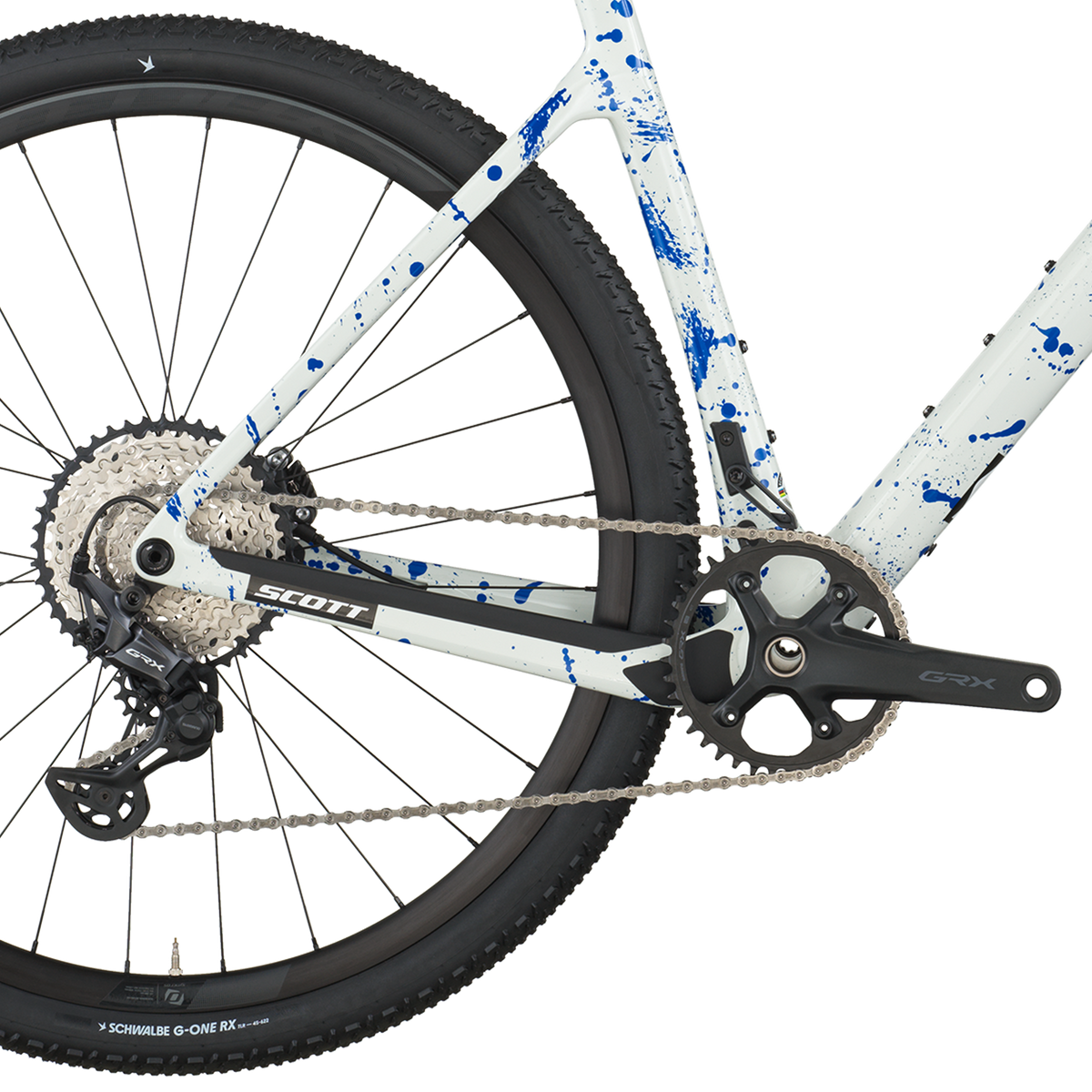 Scott Addict Gravel 30 blanc/bleu éclaboussé