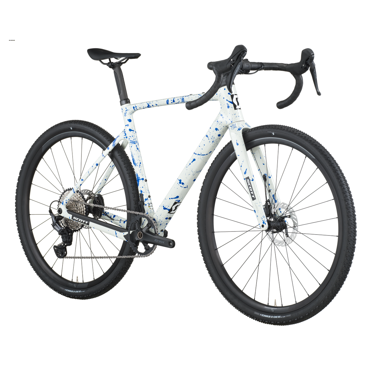 Scott Addict Gravel 30 blanc/bleu éclaboussé