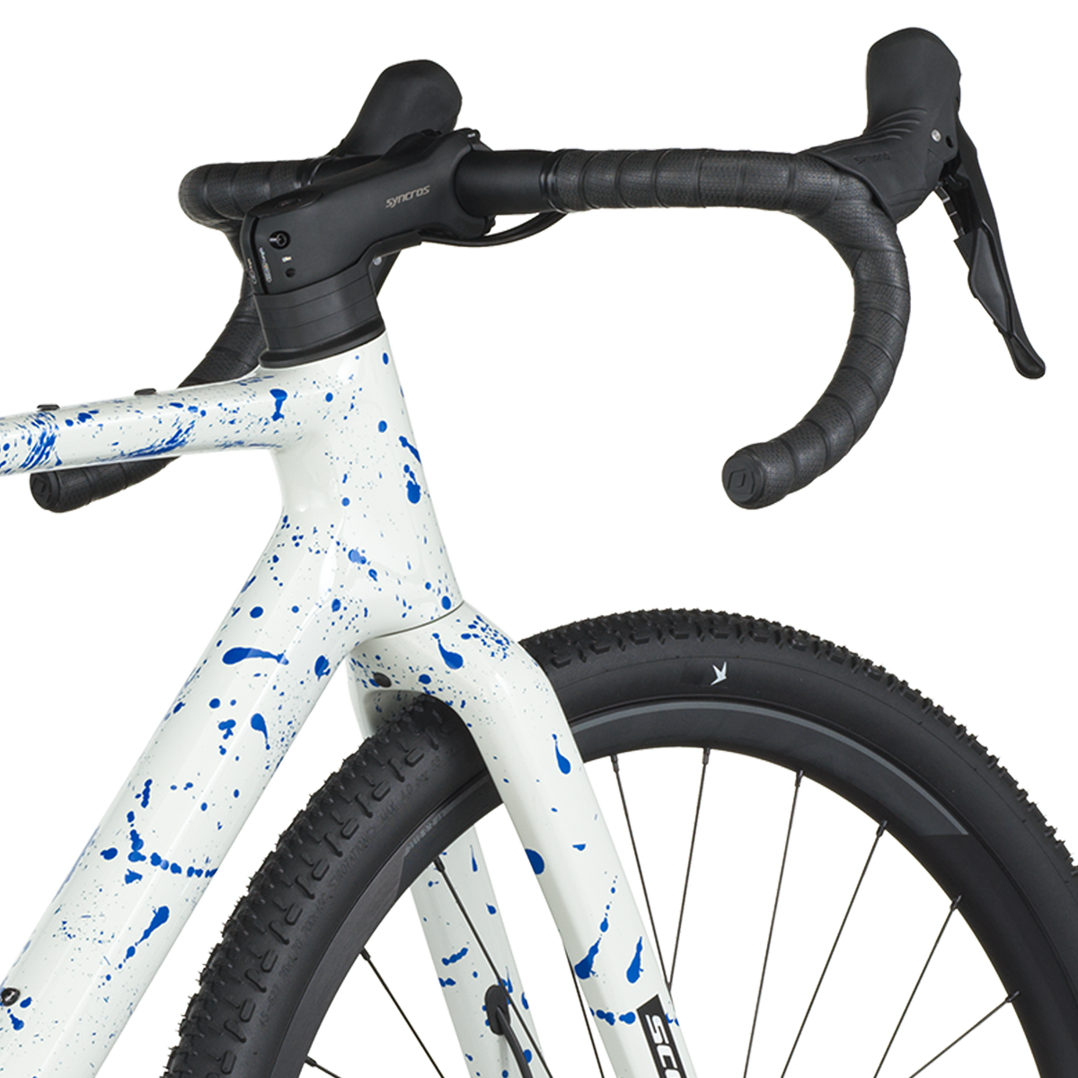 Scott Addict Gravel 30 blanc/bleu éclaboussé