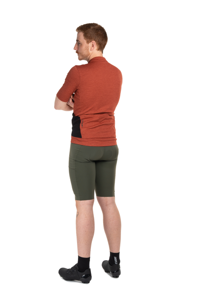 Cube GRAVEL Maillot Full Zip CARGO manches courtes rouge