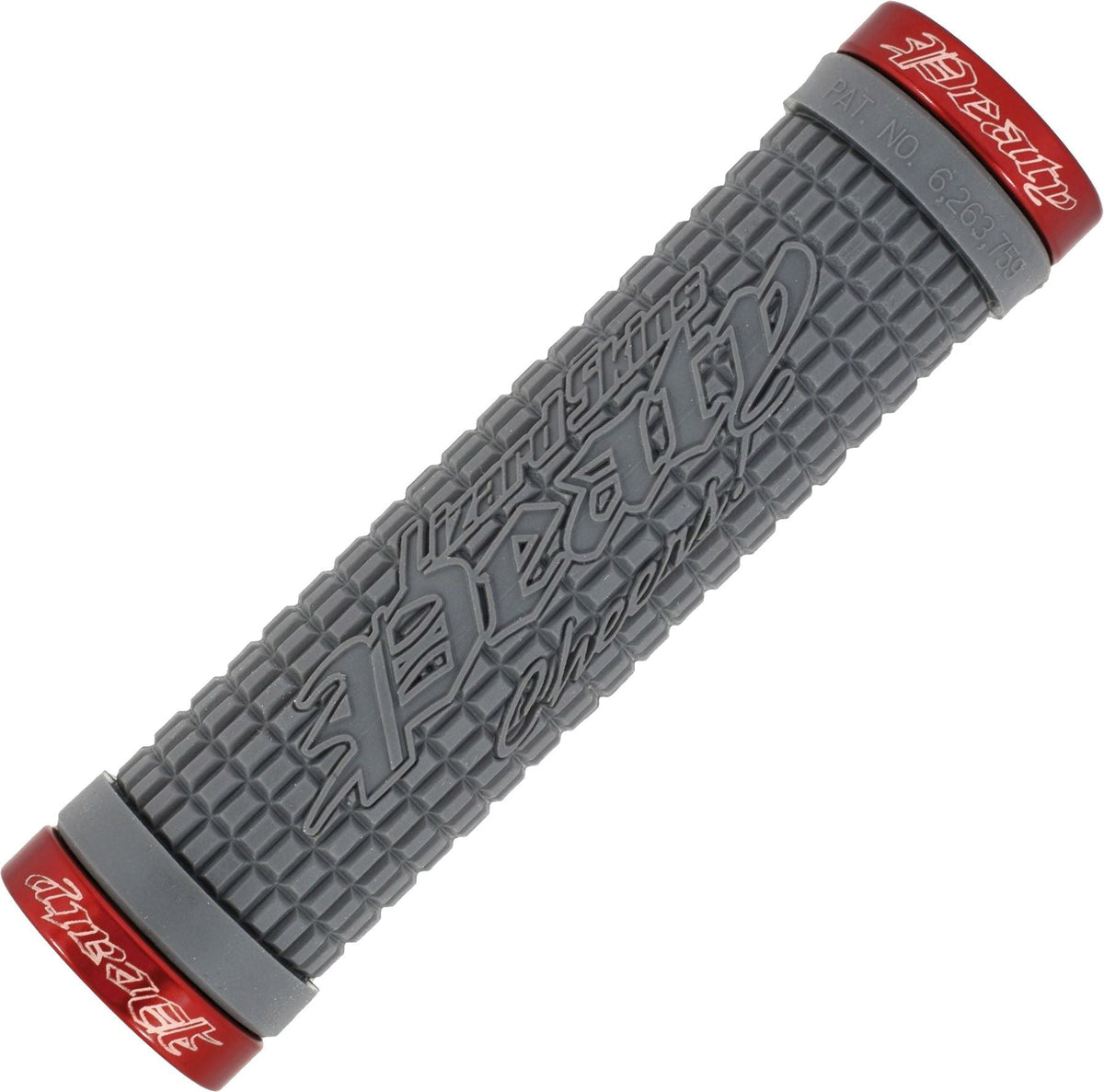 Lizard Skins Peaty Cheers Lock-On poignées gris/rouge