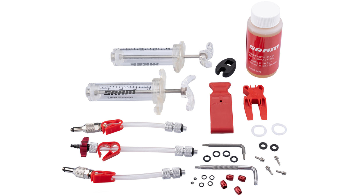 Kit de purge SRAM Professional incluant liquide de frein DOT 5.1 transparent/rouge