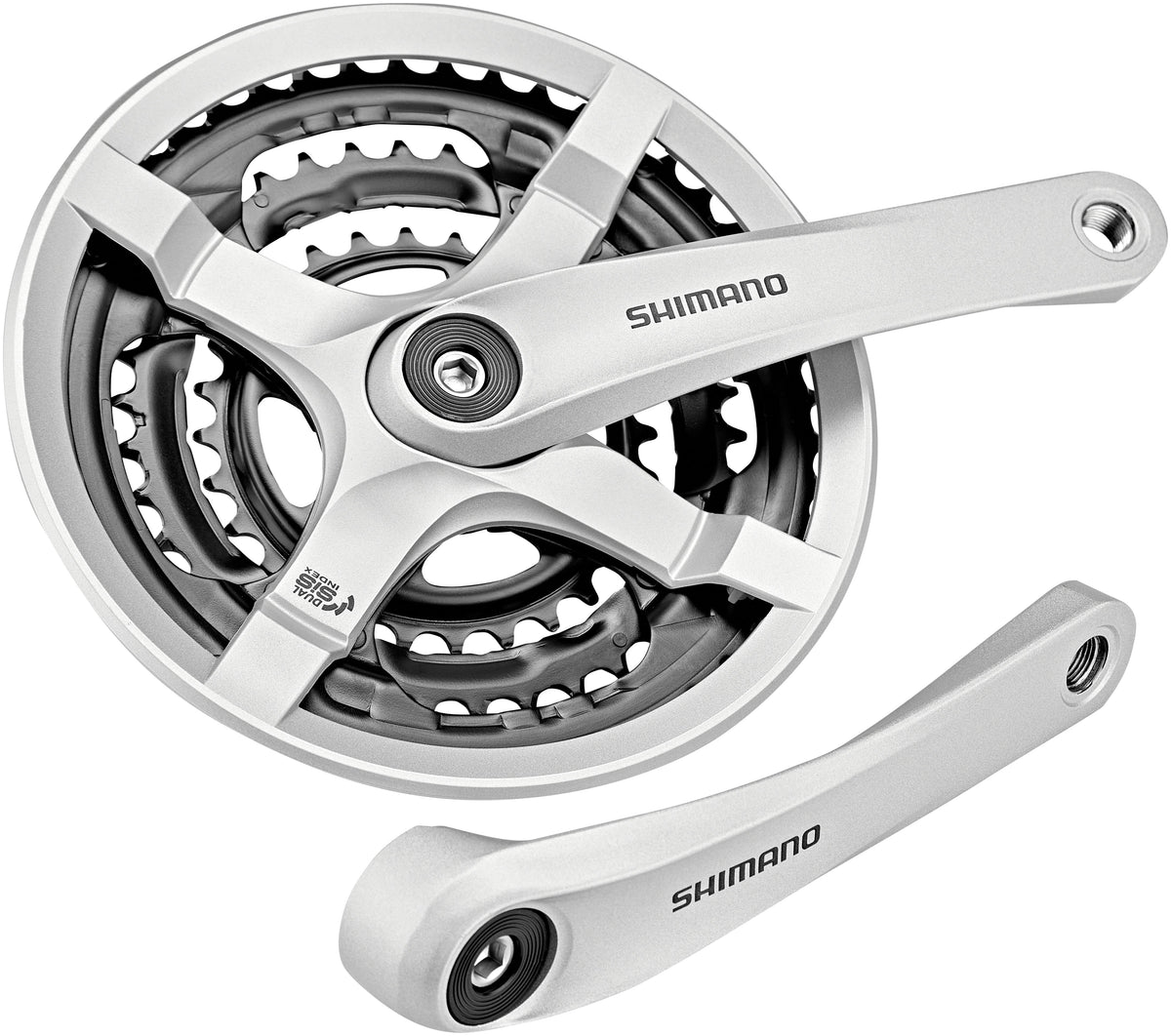 Shimano FC-TY501 pédalier 6/7/8 vitesses 48-38-28 dents avec protège-chaîne argenté
