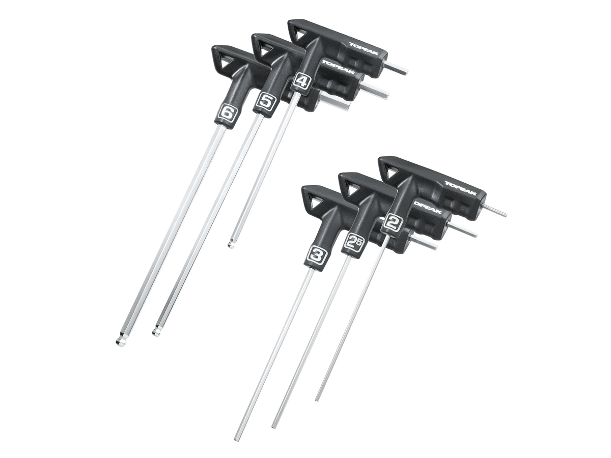 Topeak DuoHex jeu de clés Allen internes avec poignée en T 2/2,5/3/4/5/6mm
