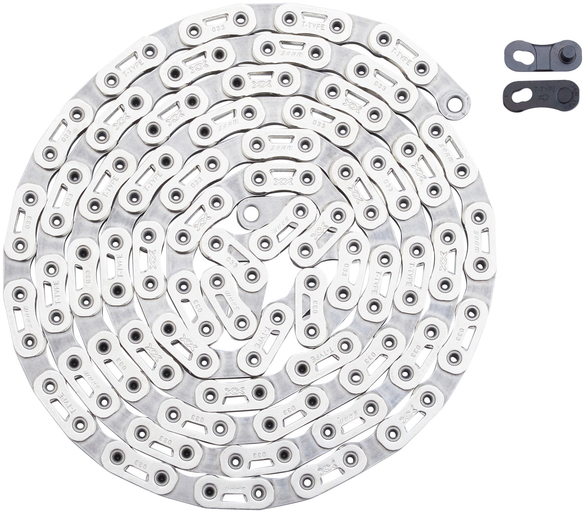 SRAM XX SL Eagle T-Type chaîne 12 vitesses 126 maillons incluant PowerLock argenté