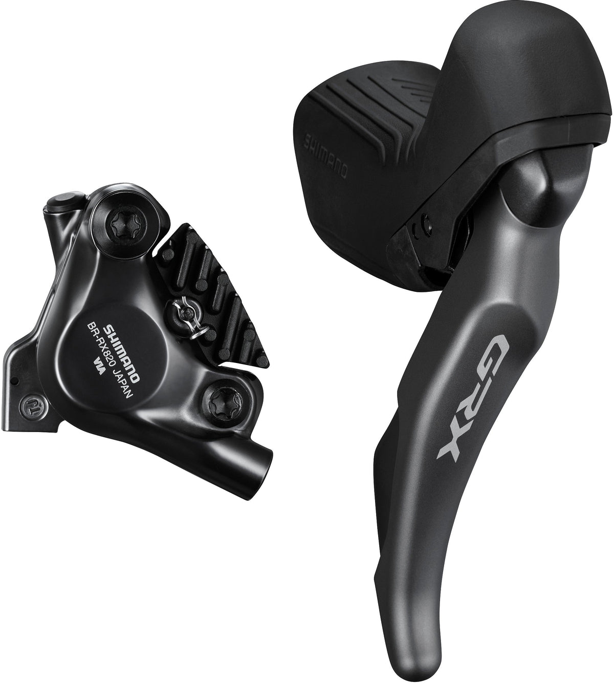 Shimano GRX ST-RX820/BR-RX820 Set de freins à disque arrière Flat Mount 12 vitesses gris/noir
