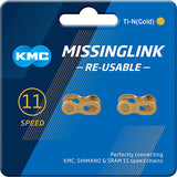 KMC 11R Ti-N Missing Link maillon de fermeture de chaîne 2 pièces Shimano/SRAM/KMC 11 vitesses or
