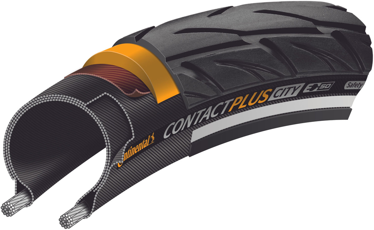 Continental Contact Plus City pneu à tringle 28" E-50 Reflex noir