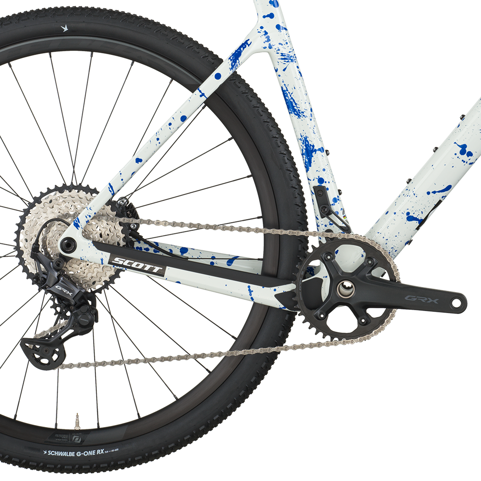 Scott Addict Gravel 30 blanc/bleu éclaboussé