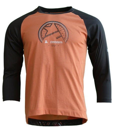 Zimtstern PureFlowz Shirt 3/4 Homme Orange Brûlé/ Pirate Black