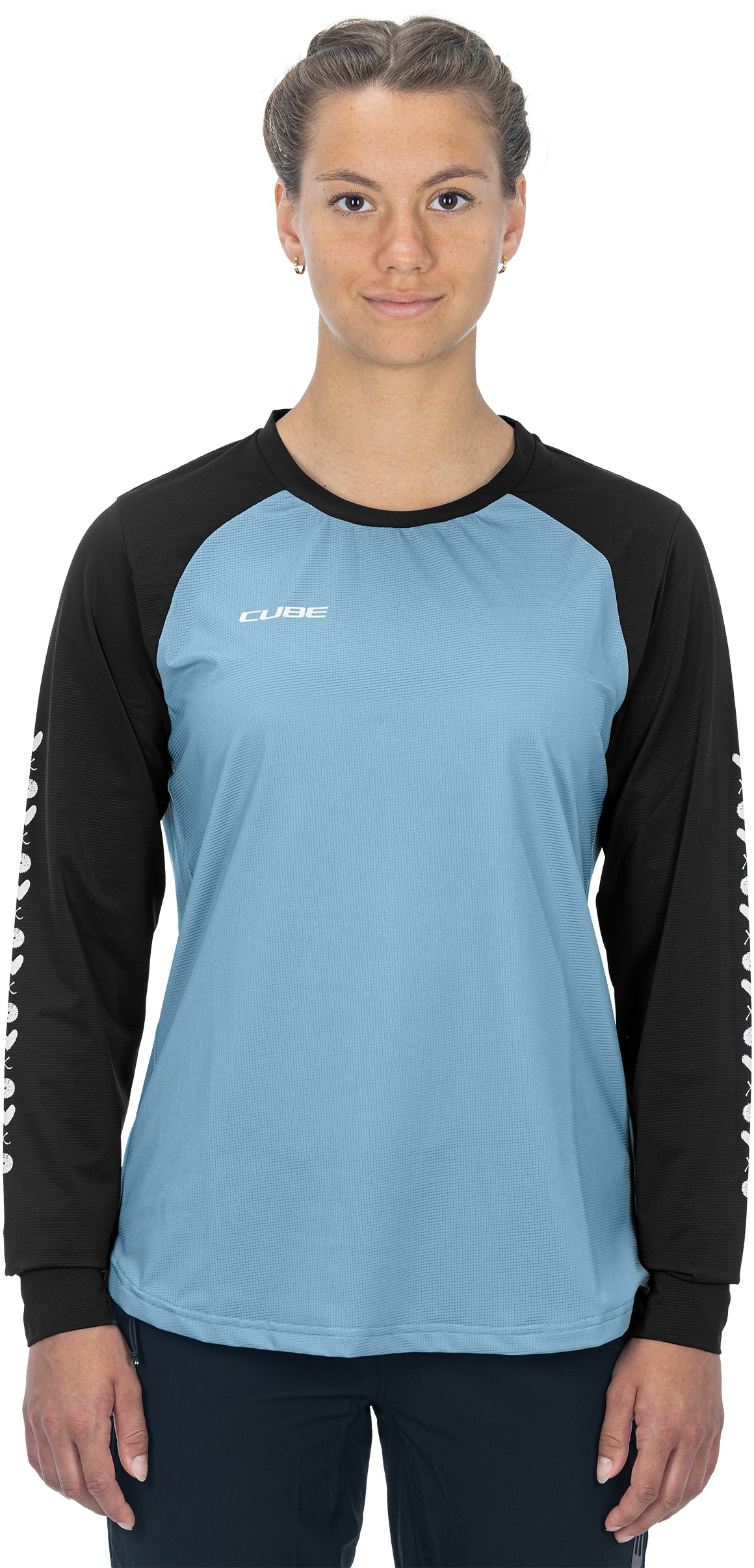 CUBE ATX WS Maillot col rond manches longues blue´n´black