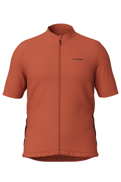 Cube GRAVEL Maillot Full Zip CARGO manches courtes rouge