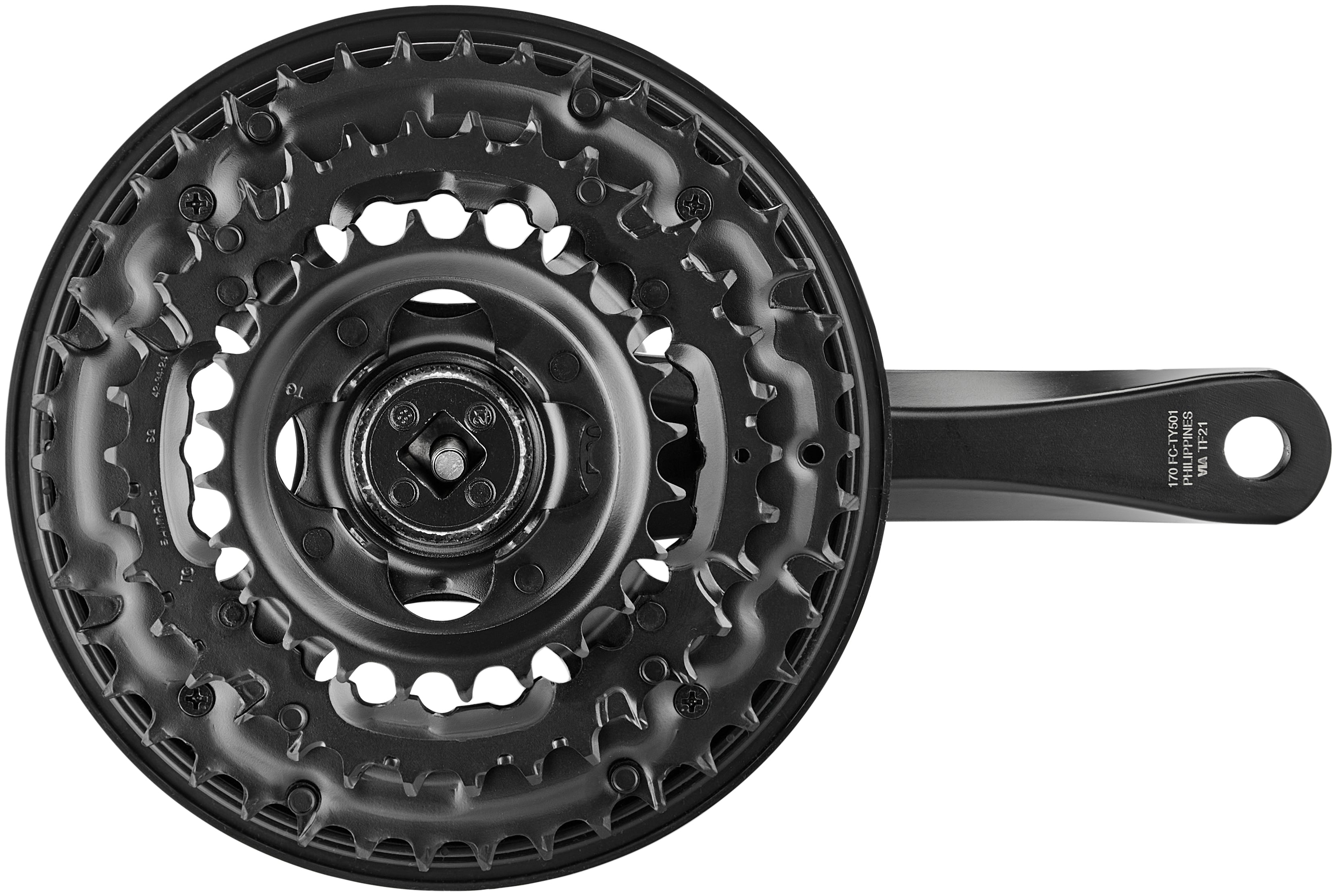 Shimano FC-TY501 pédalier 6/7/8 vitesses 42-34-24 dents avec protège-chaîne noir