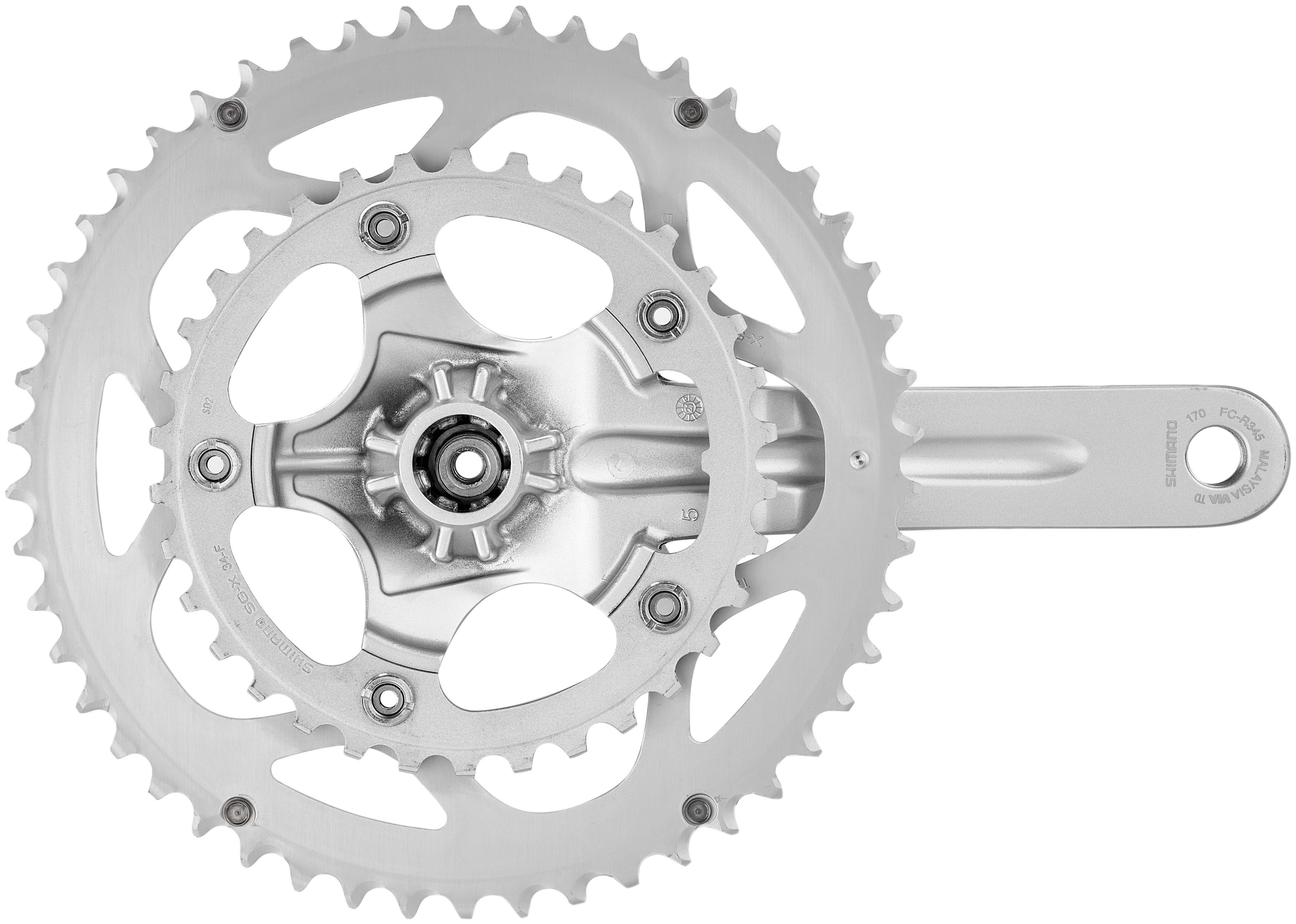 Shimano FC-R345 pédalier 50/34 2x9 vitesses argenté
