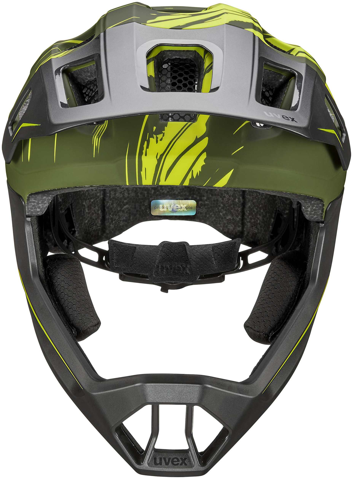 uvex React Jr. Casque intégral enfant Olive foncé mat