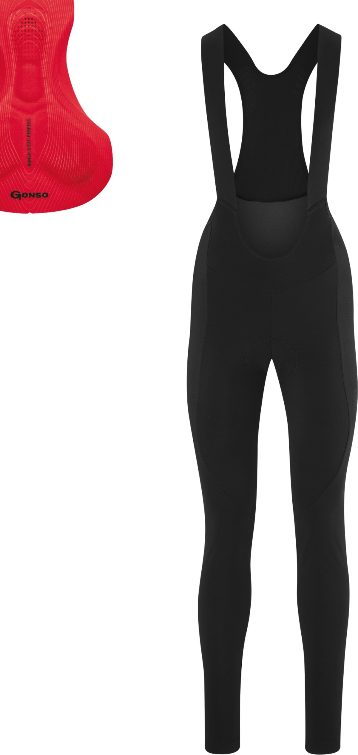 Gonso SitivoTiBib - Cuissard vélo femme thermique à bretelles noir / fire