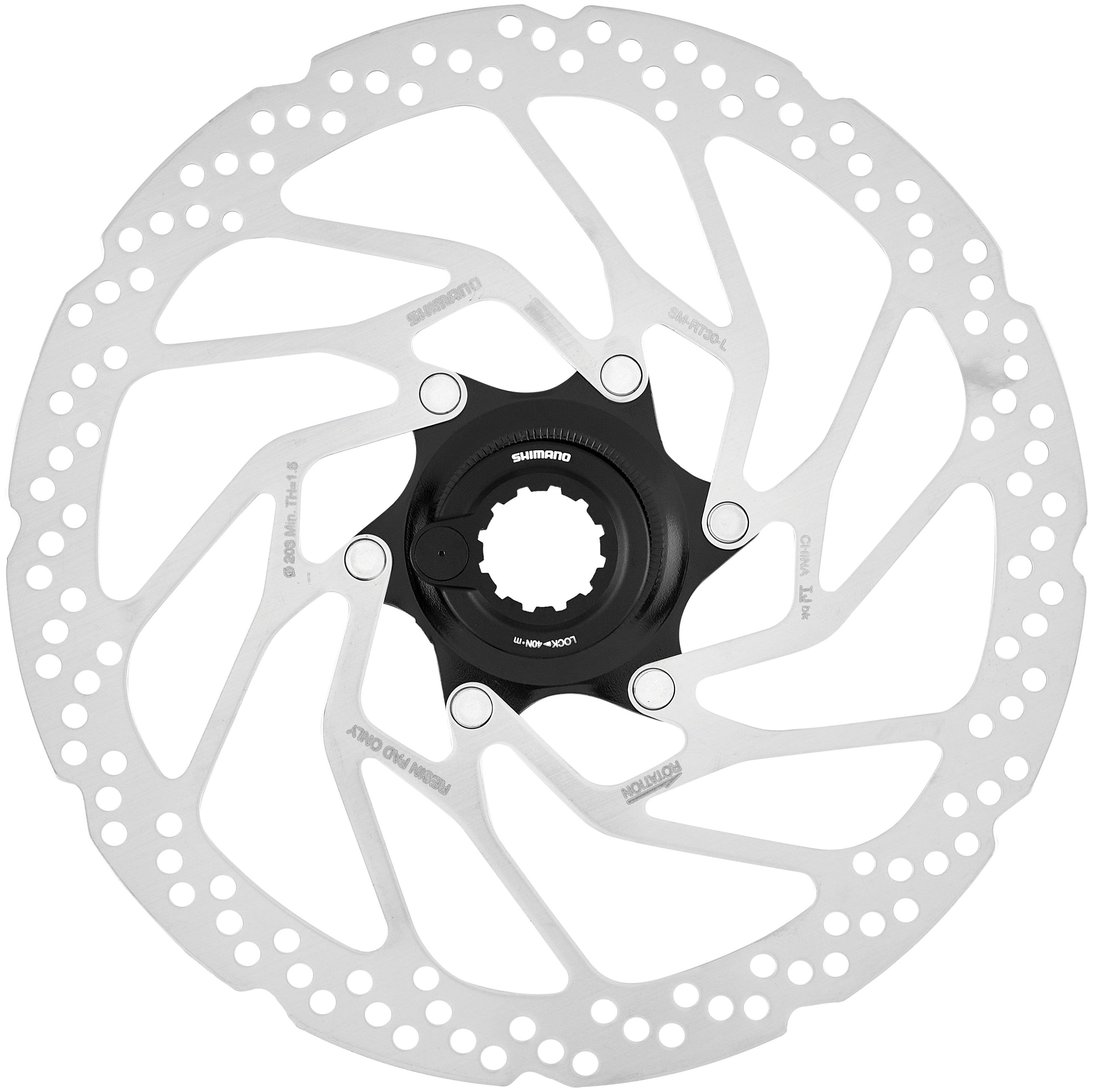 Shimano SM-RT30 disque de frein avec anneau de verrouillage magnétique 203mm pour plaquettes de frein organiques