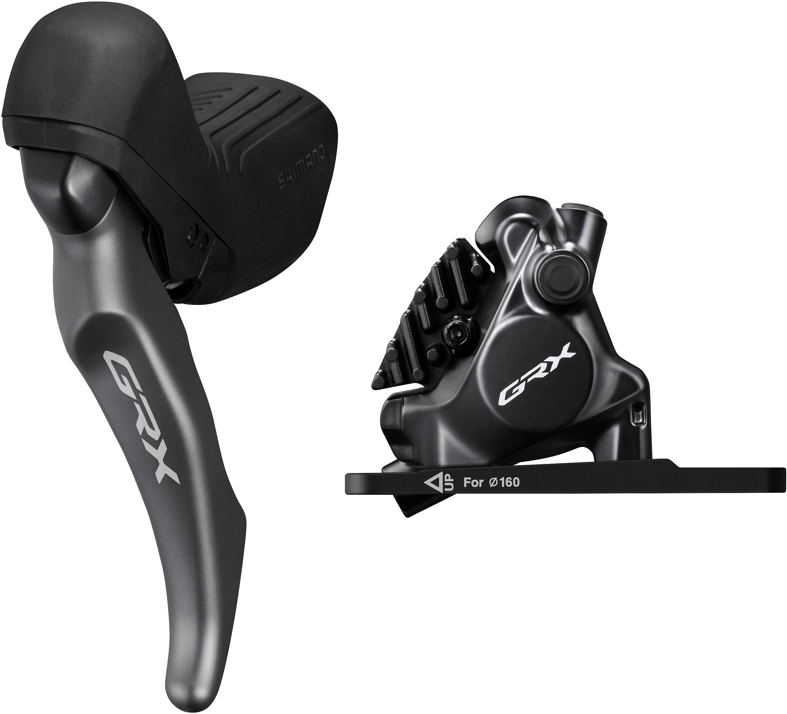 Shimano GRX ST-RX820-LA/BR-RX820 Set de freins à disque avant Flat Mount pour tige de selle Vario gris/noir