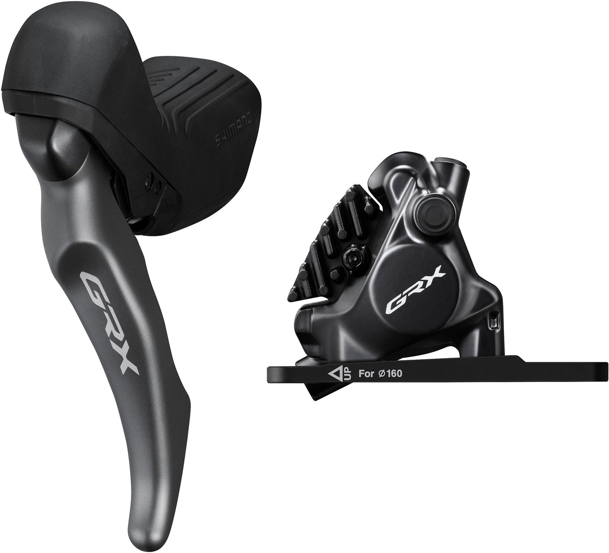 Shimano GRX ST-RX820-LA/BR-RX820 Set de freins à disque avant Flat Mount pour tige de selle Vario gris/noir