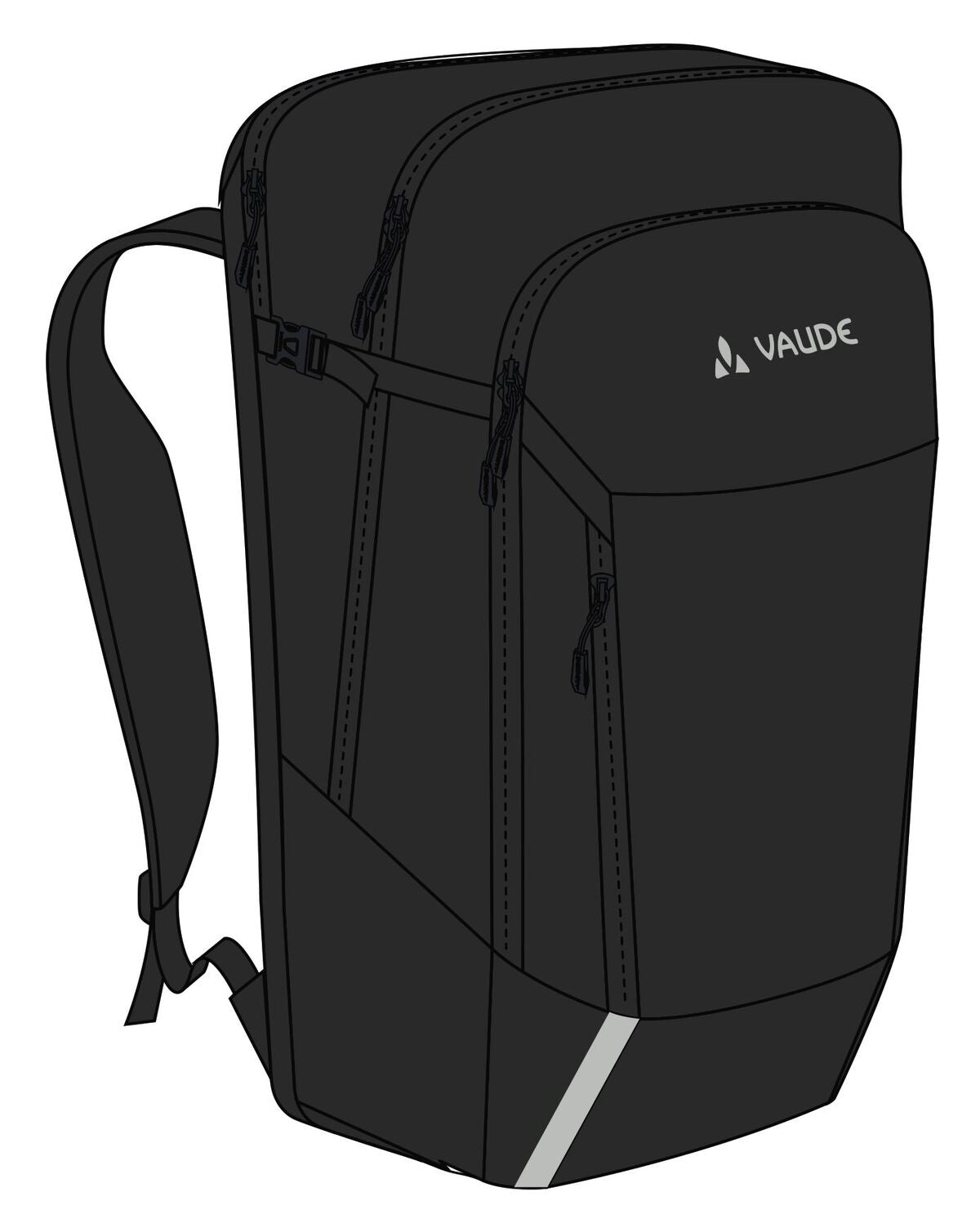 VAUDE Cycle 28 II 2en1 sacoche et sac à dos de vélo noir
