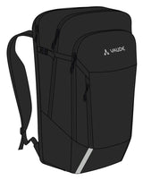 VAUDE Cycle 28 II 2en1 sacoche et sac à dos de vélo noir