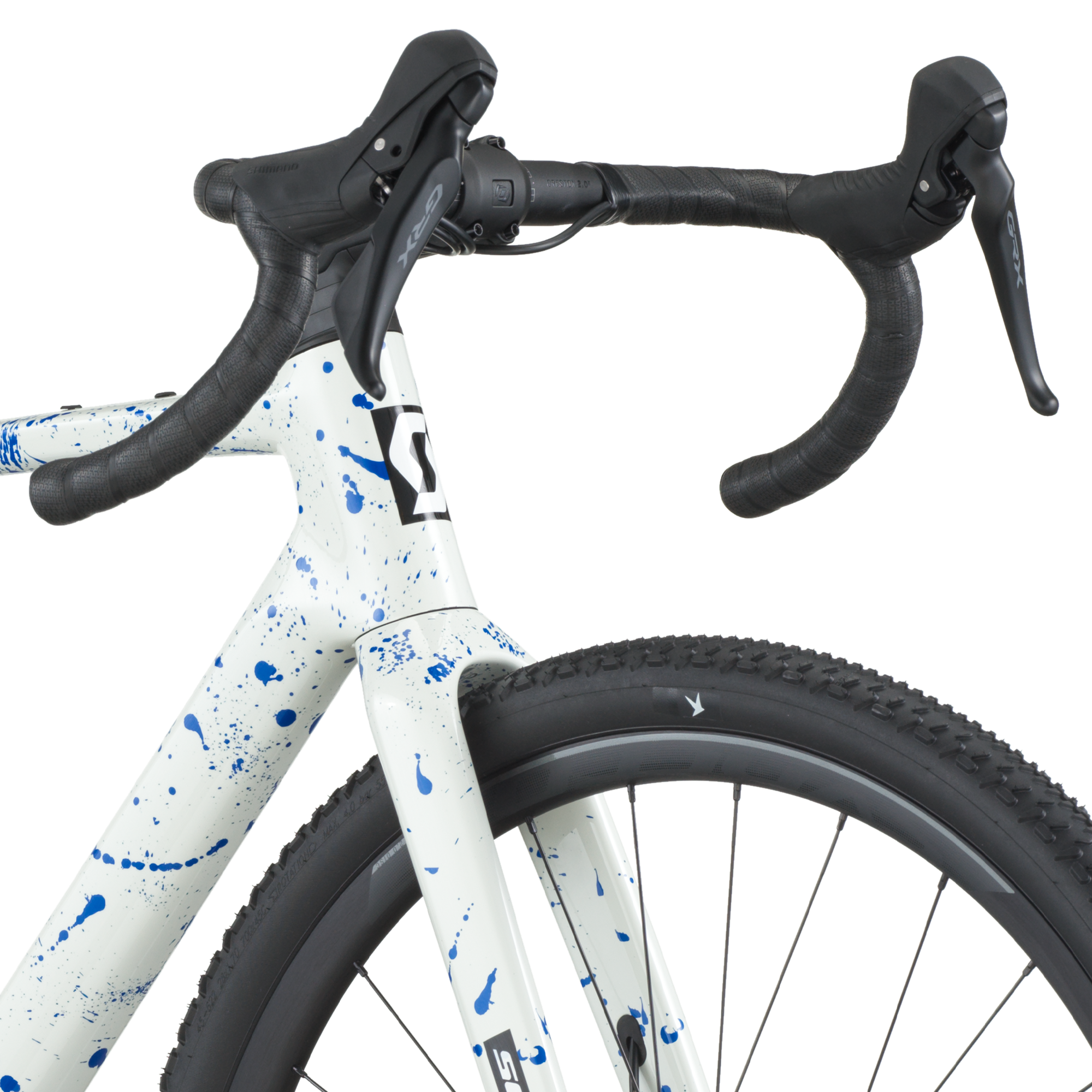Scott Addict Gravel 30 blanc/bleu éclaboussé