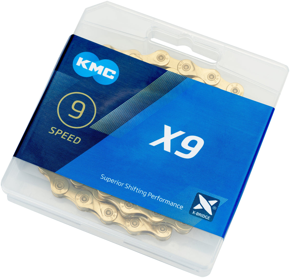 Chaîne KMC X9 Ti-N 9 vitesses or