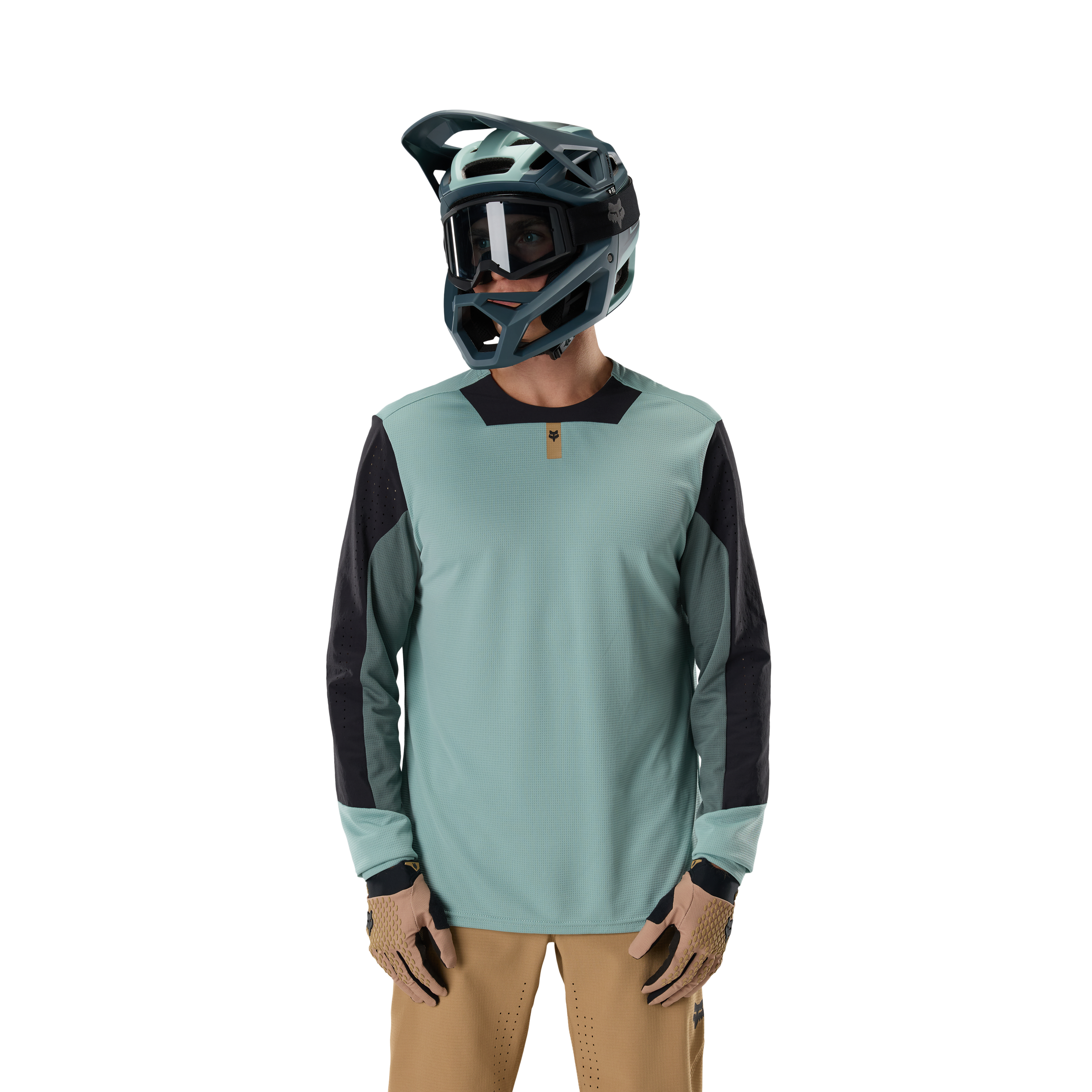 Fox Defend Ls Jersey Bleu Arctique