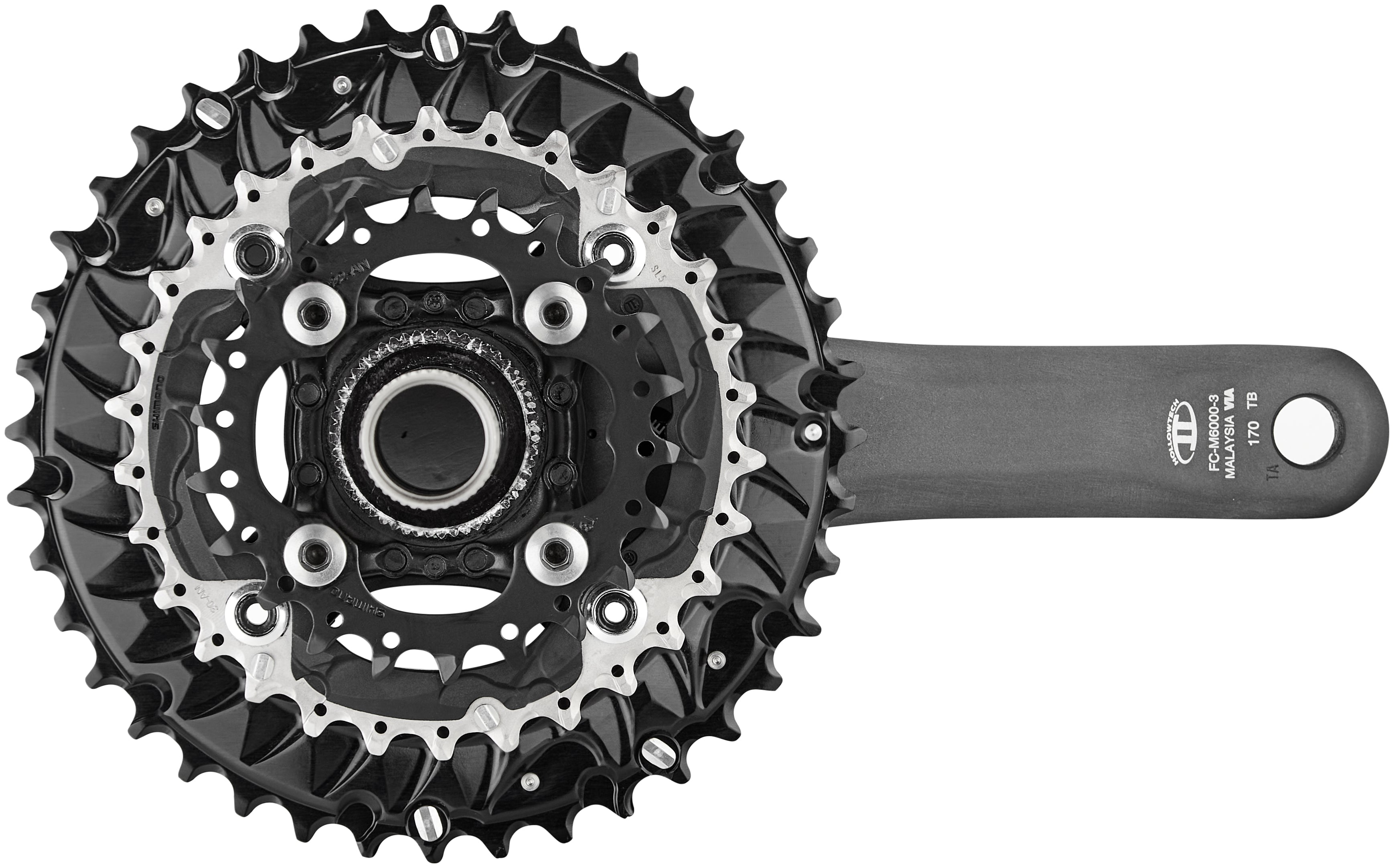 Shimano Deore MTB FC-M6000 pédalier 3x10 vitesses 40-30-22 dents noir