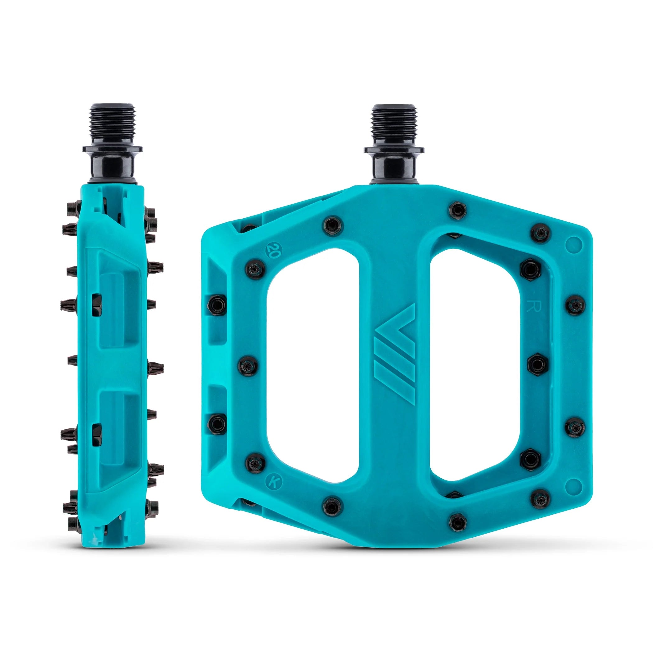 DMR V11 pédales plateforme turquoise blue