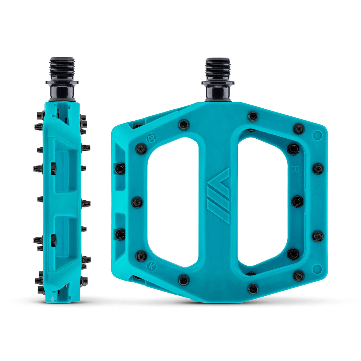 DMR V11 pédales plateforme turquoise blue