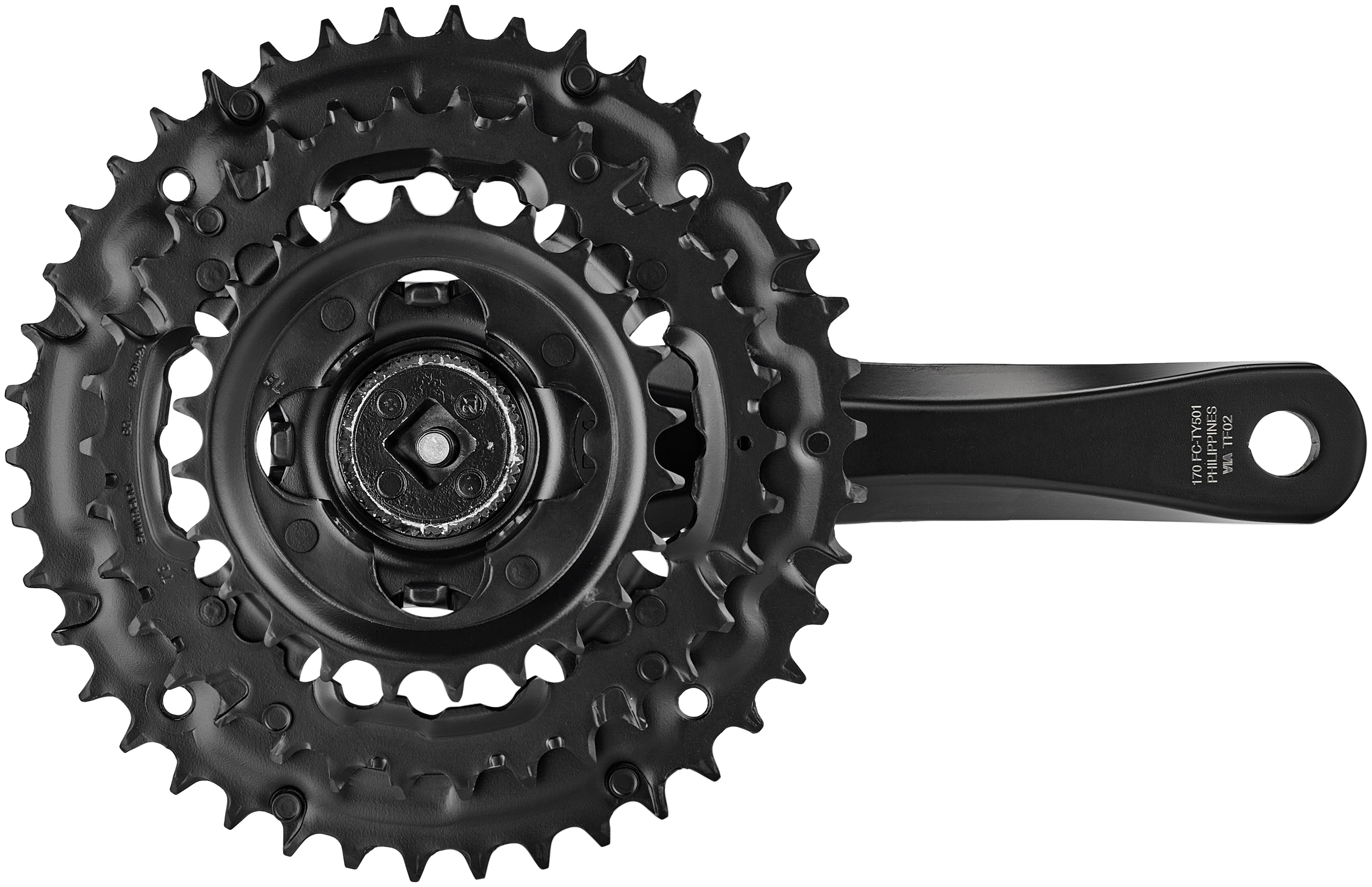 Shimano FC-TY501 pédalier 6/7/8 vitesses 42-34-24 dents noir